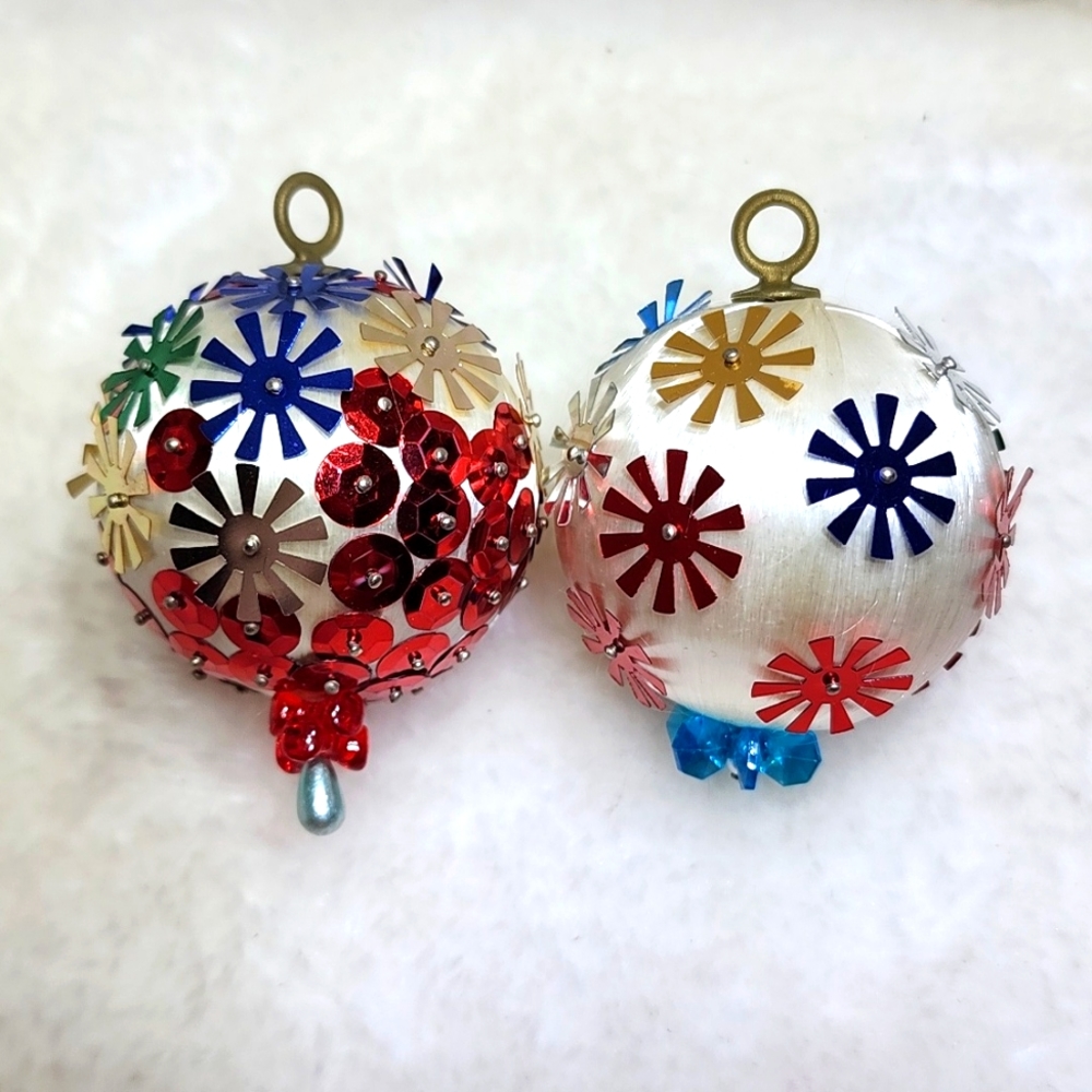 Vintage 60's Push Pin Christmas Ornaments